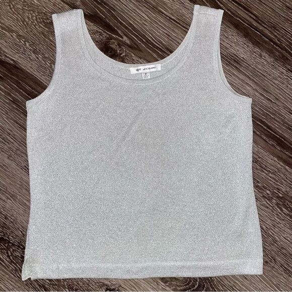St. John sleeveless silver sweater - Picture 6 of 11